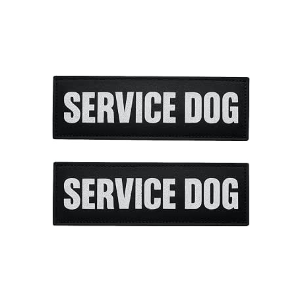 Black Service Dog identification patch set