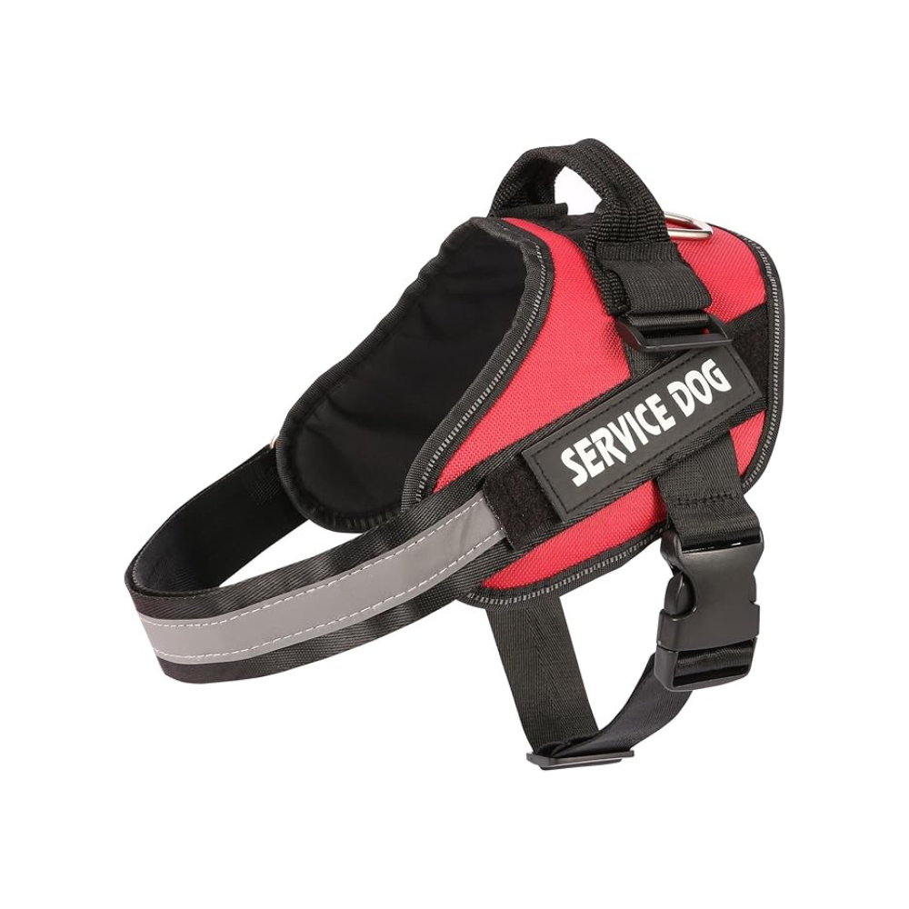 Red service dog vest harness